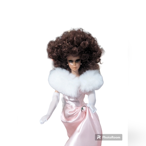 vintage bubble cut barbie doll 1960s Repaint In The 1996 Reproduction Pink Gown - Picture 3 of 12